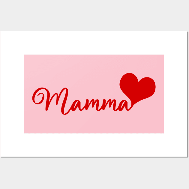 Mamma with Red Heart Wall Art by Heartsake